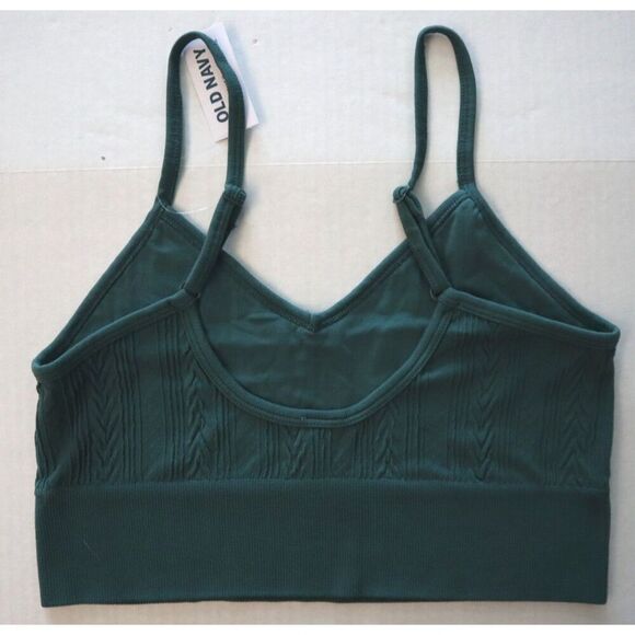 Old Navy 486945-01-1 Women's Sz M Mossy Gate Green Seamless Longline Bralette - Picture 2 of 4